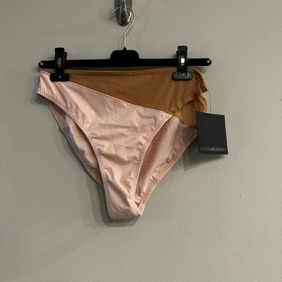 Norma KAMALI Snake Mesh Bikini Swim Bottoms Separates Blush Pink - Picture 3 of 5